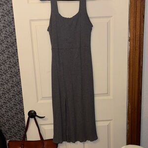 Lulus Gray Sleeveless Midi Dress W/slit